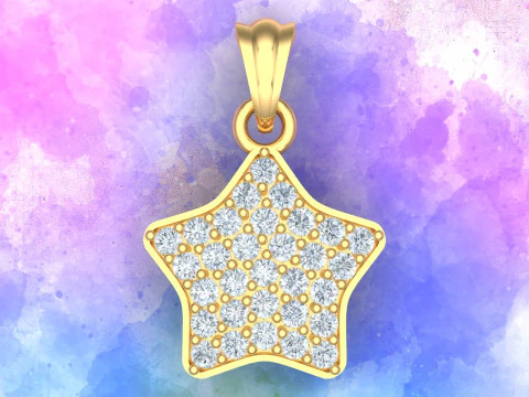 П'ятикутна зірка - Зірка кулон - Жіноча підвіска - N917247 3D Принт Модель