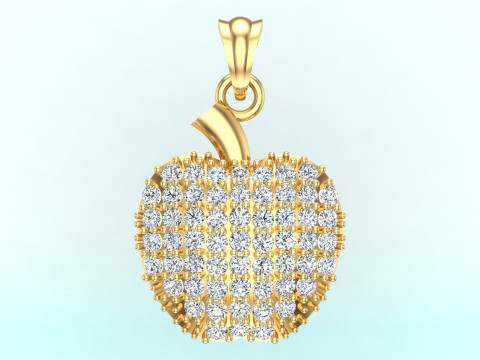 Apple pendant - Diamond pendant - Womens pendant - N202025 Model Cetak 3D