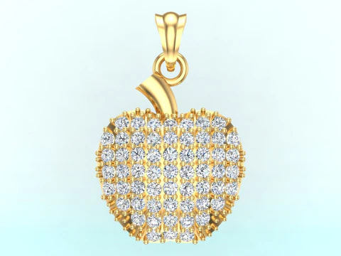 Apple pendant - Diamond pendant - Womens pendant - N202025 3D Print Model