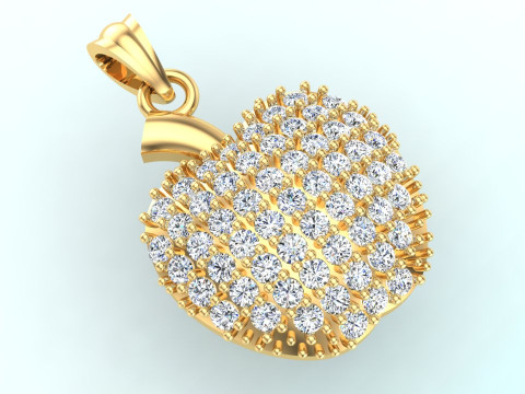 Apple pendant - Diamond pendant - Womens pendant - N202025 Model Cetak 3D