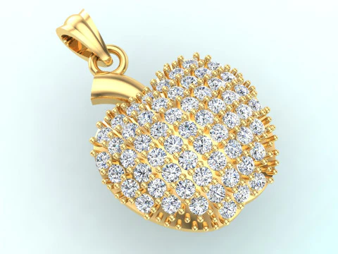 Apple pendant - Diamond pendant - Womens pendant - N202025 3D Print Model