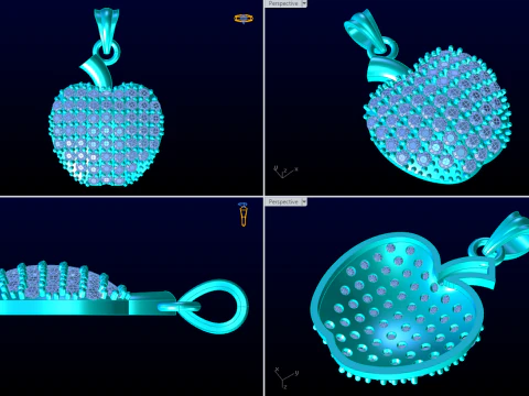 Apple pendant - Diamond pendant - Womens pendant - N202025 3D Print Model