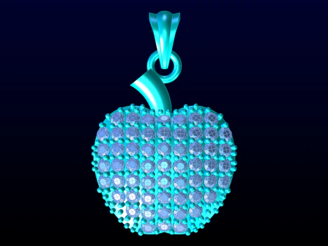 Apple pendant - Diamond pendant - Womens pendant - N202025 3D Print Model