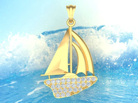 세일링 펜던트 - 보트 펜던트 - 여성용 펜던트 - N917310 3D 프린트 모델