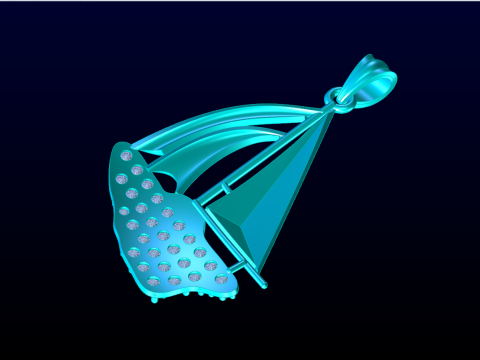 Sailing pendant - Boat pendant - Womens pendant - N917310 Modèles 3D en vedette
