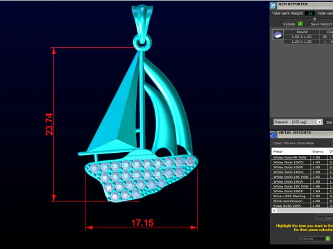 Segelanh&auml;nger - Bootsanh&auml;nger - Damenanh&auml;nger - N917310 3D Druckmodell