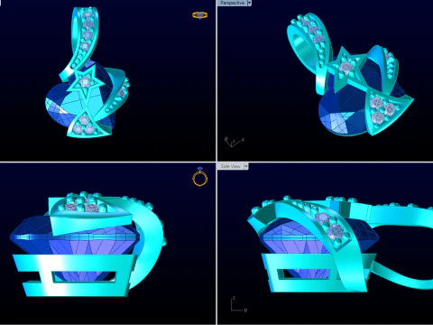 Heart pendant - Heart stone pendant - Womens pendant - N917333 3D Print Model