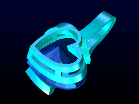 Heart pendant - Heart stone pendant - Womens pendant - N917333 3D Print Model