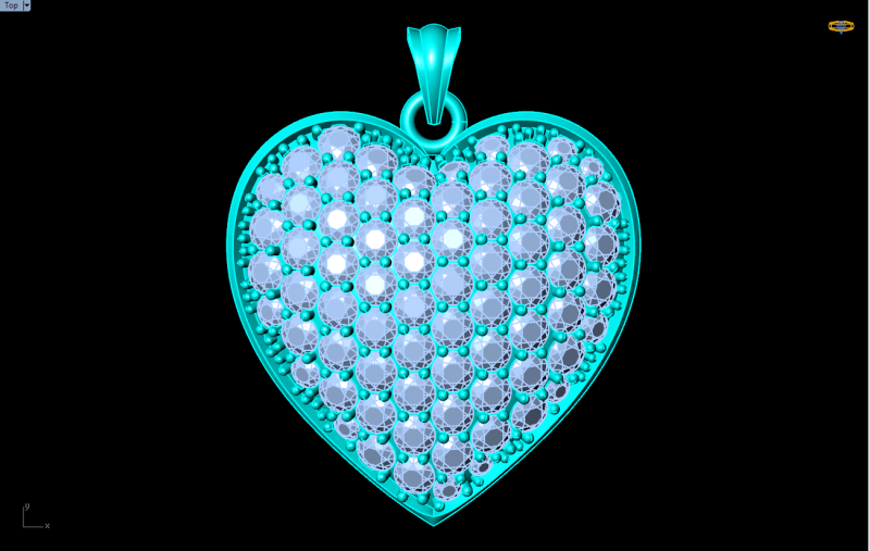 Heart pendant - Diamond pendant - Womens pendant - N131 3D Print Model .c4d .max .obj .3ds .fbx .stl .blend 