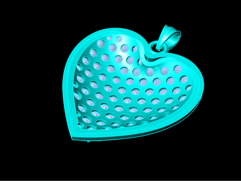 Heart pendant - Diamond pendant - Womens pendant - N131 3D Print Model
