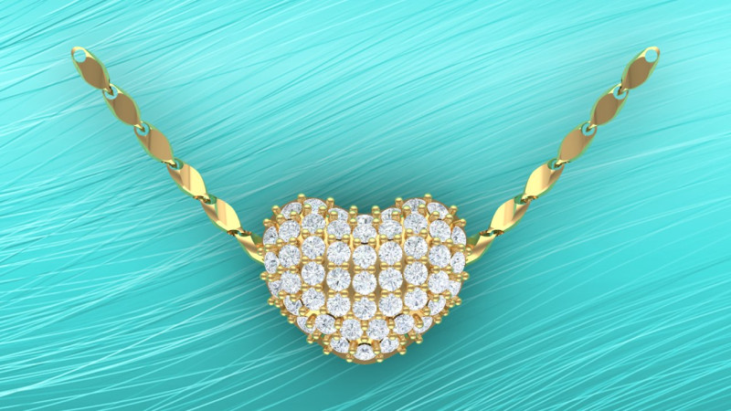 Heart pendant - Diamond pendant - Womens pendant - N917839 3D Принт Модель .c4d .max .obj .3ds .fbx .stl .blend