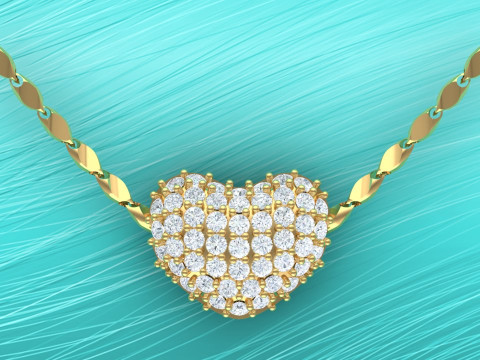 Heart pendant - Diamond pendant - Womens pendant - N917839 3D Print Model