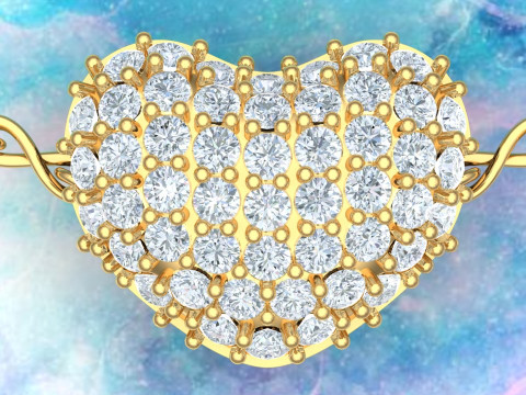 Heart pendant - Diamond pendant - Womens pendant - N917839 3D Принт Модель