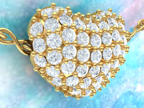 Heart pendant - Diamond pendant - Womens pendant - N917839 3D Принт Модель