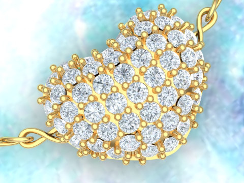 Heart pendant - Diamond pendant - Womens pendant - N917839 3D Принт Модель