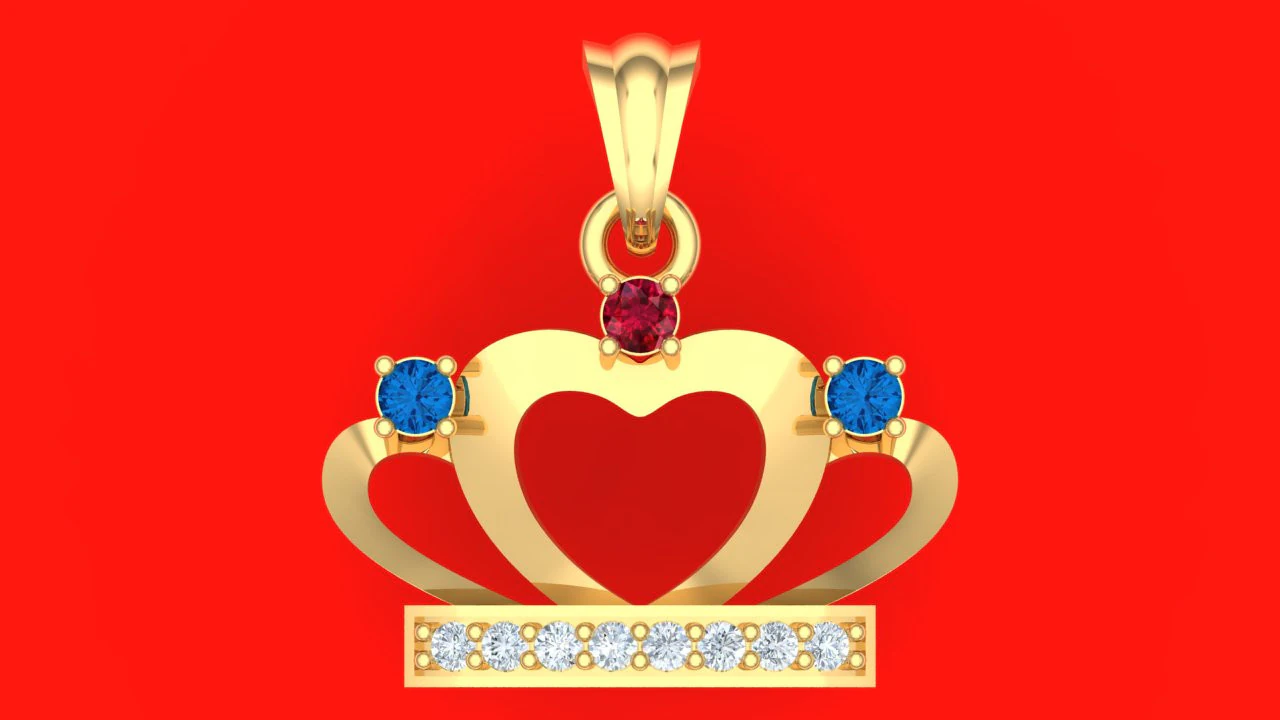 Crown pendant - Queen pendant - Diamond pendant - N918838 3D Print Model .c4d .max .obj .3ds .fbx .stl .blend