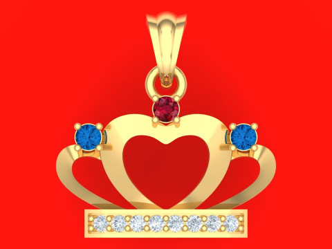 Crown pendant - Queen pendant - Diamond pendant - N918838 Model Cetak 3D