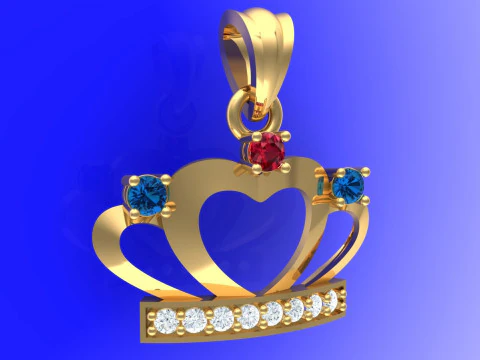 Crown pendant - Queen pendant - Diamond pendant - N918838 3D Print Model