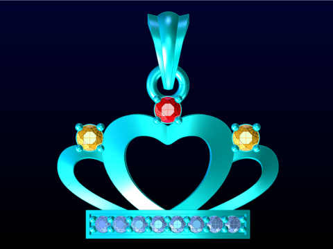 Crown pendant - Queen pendant - Diamond pendant - N918838 Modello di stampa 3D