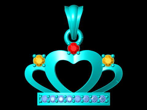 Crown pendant - Queen pendant - Diamond pendant - N918838 Modello di stampa 3D
