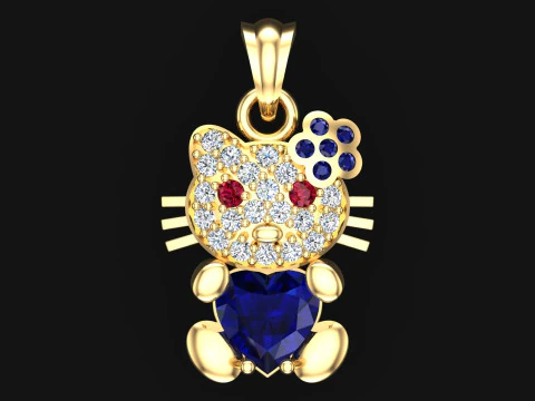 Kitty hanger - Hello Kitty - Hartsteen hanger - N27 3D printmodel