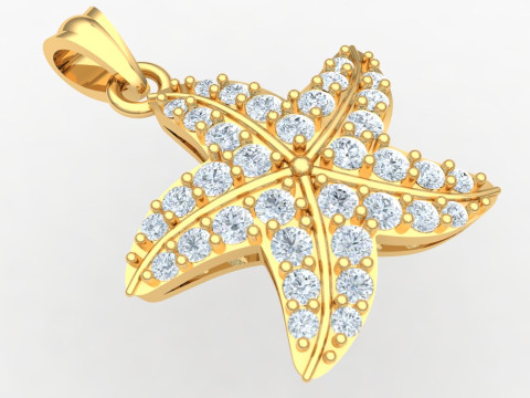 Star pendant - Starfish pendant - Diamond pendant - N534 3D प्रिंट मॉडल