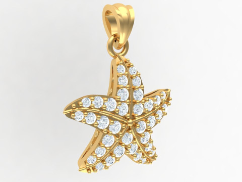Star pendant - Starfish pendant - Diamond pendant - N534 3D प्रिंट मॉडल