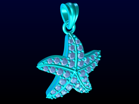 Star pendant - Starfish pendant - Diamond pendant - N534 3D प्रिंट मॉडल