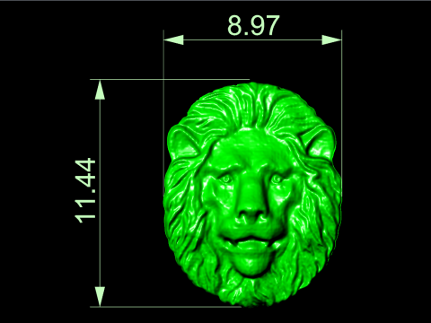 Lion for jewelry - Lion for ring - Lion for pendant - N918031 Modello di stampa 3D
