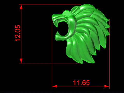 Lion for jewelry - Lion for ring - Lion for pendant - N634 3D Print Model