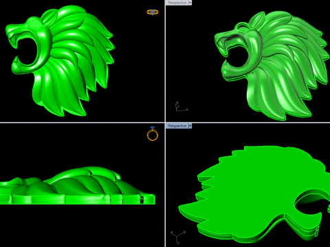 Lion for jewelry - Lion for ring - Lion for pendant - N634 3D Print Model