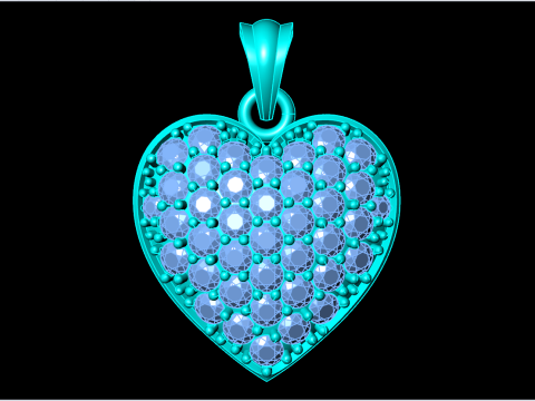 Heart pendant - Diamond pendant - Womens pendant - N131 3D Принт Модель
