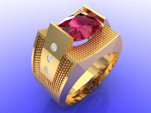 Oval stone ring - Oval ring - N951 3D Druckmodell
