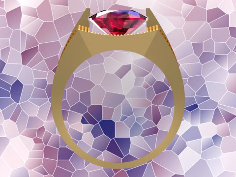 Oval stone ring - Oval ring - N951 3D Print Model