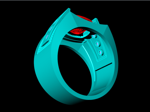 Oval stone ring - Oval ring - N951 Model Cetak 3D