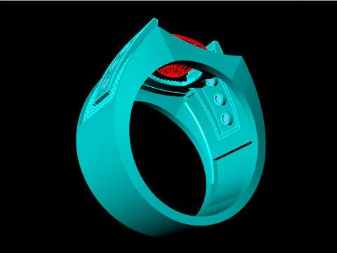 Oval stone ring - Oval ring - N951 3D Print Model