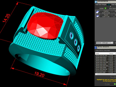 Oval stone ring - Oval ring - N951 3D Print Model
