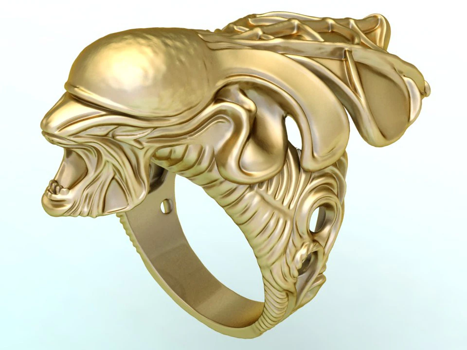 Dark Ring - Devil Ring - Beast Ring - Alien Ring - N918329 3D Print Model .c4d .max .obj .3ds .fbx .stl .blend