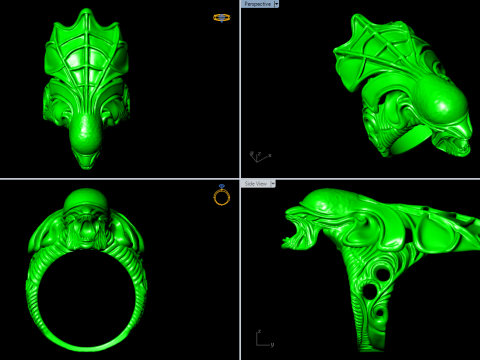 Dark Ring - Devil Ring - Beast Ring - Alien Ring - N918329 3Dプリントモデル