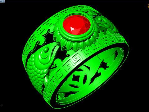 Arowana ring - Fish rings - Mens ring - N329 3D 프린트 모델