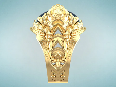 Tiger ring - Oval stone ring - N717 3D Print Model