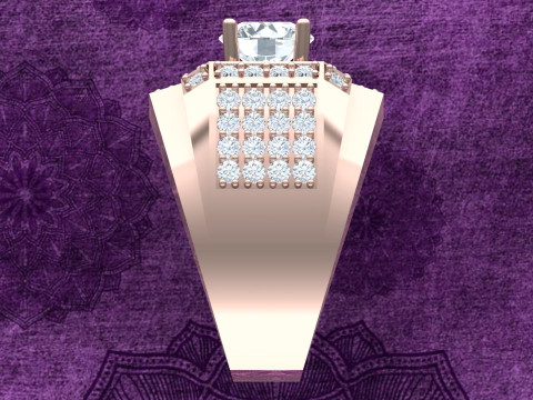 Diamond ring - Mens ring - N1148 3D 打印模型