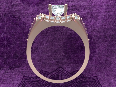 Diamond ring - Mens ring - N1148 3D 打印模型