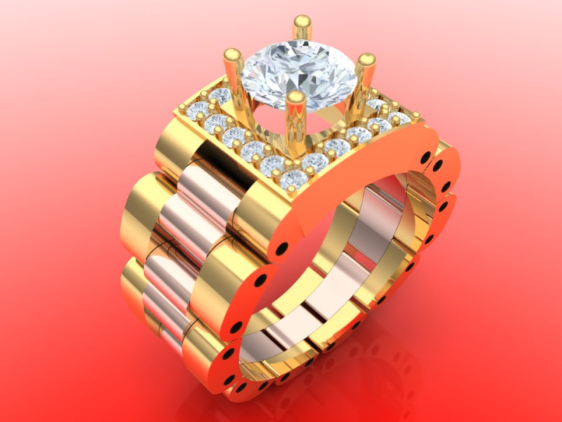 Watch ring - Clock ring - N402 Model do druku 3D .c4d .max .obj .3ds .fbx .stl .blend 
