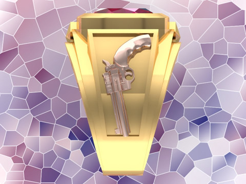 Pistol ring - Mens ring - N96 Modelo de Impressão 3D