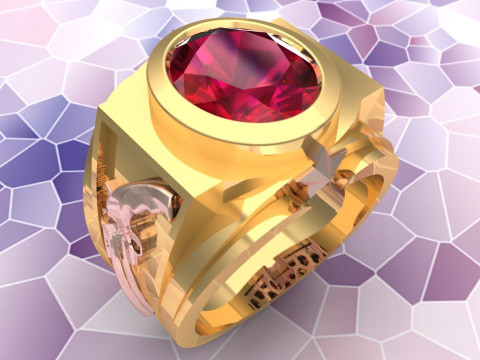 Pistol ring - Mens ring - N96 Modelo de Impressão 3D
