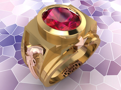 Pistol ring - Mens ring - N96 Modelo de Impressão 3D
