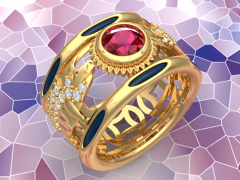 An&eacute;is de porco - Anel de cabelo de elefante - Anel de javali - N15 Modelo de Impressão 3D