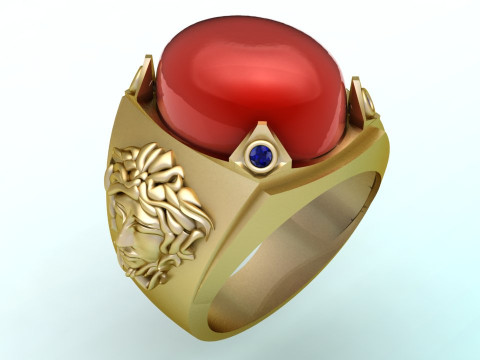 Versace ring - Medusa ring - Oval stone ring - N92 3D Принт Модель