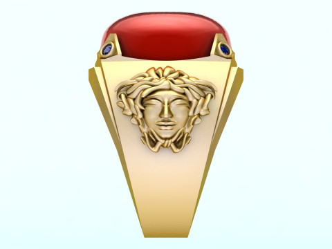 Versace ring - Medusa ring - Oval stone ring - N92 Modelo de impresión 3D